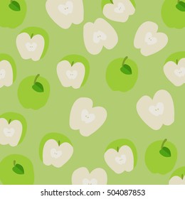  apples and green apple background.