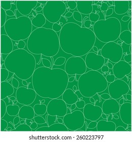 Apples green background. Vector illustration.