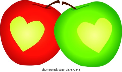 apples with heart