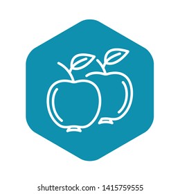 Apples icon. Outline apples vector icon for web design isolated on white background