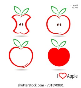 Apples Icon Set. Vector, illustration eps10
