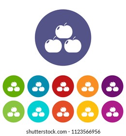 Apples icons color set vector for any web design on white background