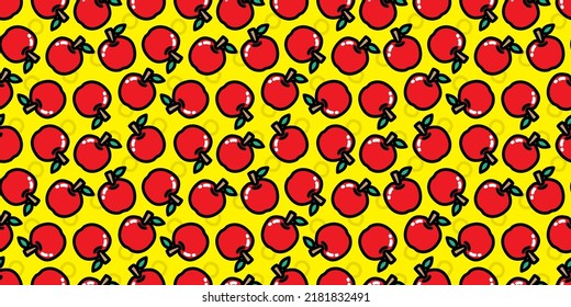 Apples illustration background. Seamless pattern. Vector. 