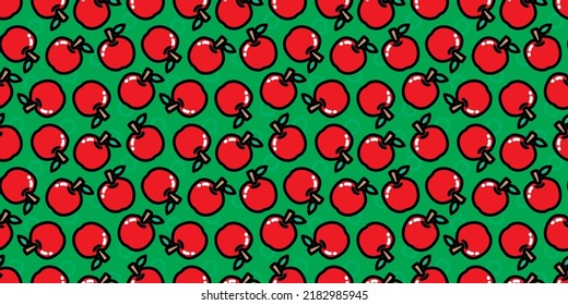 Apples illustration background. Seamless pattern. Vector. 