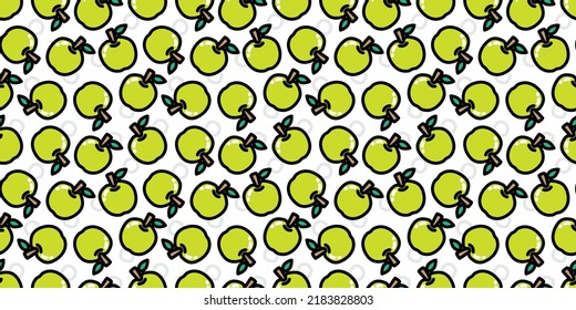 Apples illustration background. Seamless pattern. Vector. 