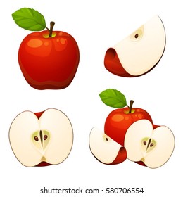 Apples isolated set 1