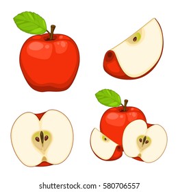 Apples isolated set 2