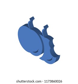 Apples isometric left top view 3D icon