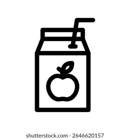 Apples Juice Icon Beverage Symbol Line Design Style Vector Illustration