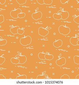 Apples juicy fruit. Seamless pattern. Design for announcement, advertisement, banner or print.