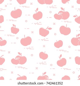 Apples juicy fruit. Seamless pattern. Design for announcement, advertisement, banner or print.