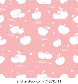 Apples juicy fruit. Seamless pattern. Design for announcement, advertisement, banner or print.