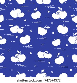 Apples juicy fruit. Seamless pattern. Design for announcement, advertisement, banner or print.