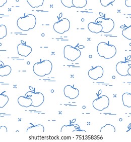 Apples juicy fruit. Seamless pattern. Design for announcement, advertisement, banner or print.