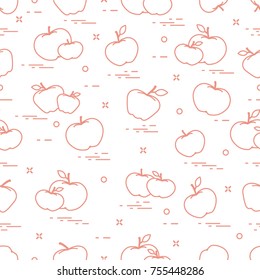 Apples juicy fruit. Seamless pattern. Design for announcement, advertisement, banner or print.