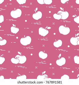 Apples juicy fruit. Seamless pattern. Design for announcement, advertisement, banner or print.