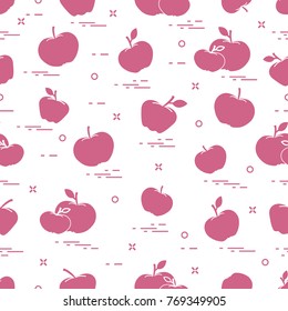 Apples juicy fruit. Seamless pattern. Design for announcement, advertisement, banner or print.