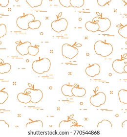 Apples juicy fruit. Seamless pattern. Design for announcement, advertisement, banner or print.