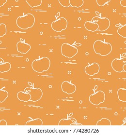 Apples juicy fruit. Seamless pattern. Design for announcement, advertisement, banner or print.