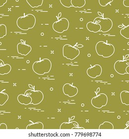 Apples juicy fruit. Seamless pattern. Design for announcement, advertisement, banner or print.