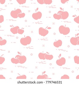 Apples juicy fruit. Seamless pattern. Design for announcement, advertisement, banner or print.