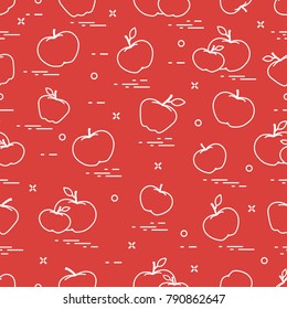 Apples juicy fruit. Seamless pattern. Design for announcement, advertisement, banner or print.