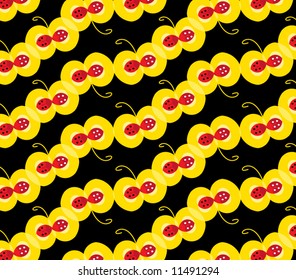 apples and ladybugs -  seamless wrapping pattern