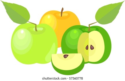 apples with leaves