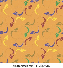 Apples leaves background.vivid illustration.vector image.