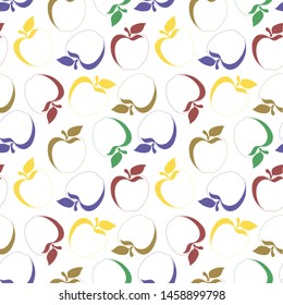 Apples leaves background.vivid illustration.vector image.