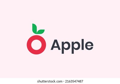 apples minimalistic logo, fruit oragnic