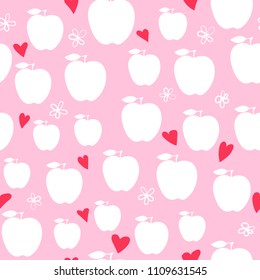 Apples modern seamless fashion design pattern for girls. Vector illustration