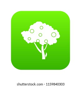 Apples on apple tree branches icon digital green for any design isolated on white vector illustration