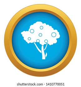 Apples on apple tree branches icon blue vector isolated on white background for any design