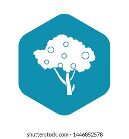 Apples on apple tree branches icon. Simple illustration of apple tree vector icon for web