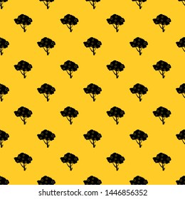 Apples on apple tree branches pattern seamless vector repeat geometric yellow for any design