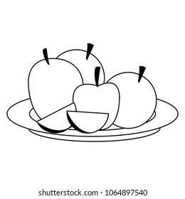 Apples on dish