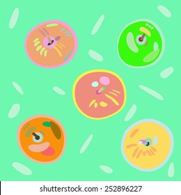 apples on a green background