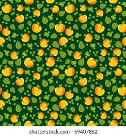Apples on the ground seamless pattern