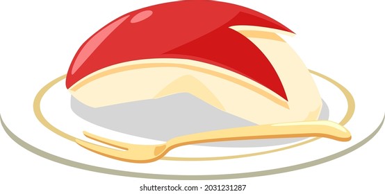 Apples on the plate.autumn taste icon illustration , vector image