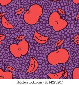 Manzanas en un fondo morado. El fondo es impecable.