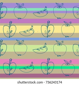 apples on striped background