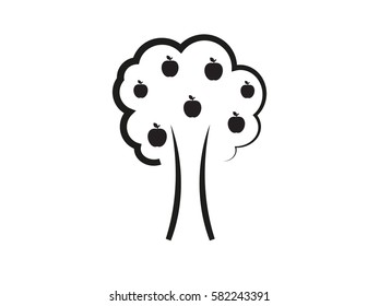 apples on the tree icon, vector illustration eps10