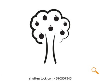 apples on the tree icon, vector illustration eps10