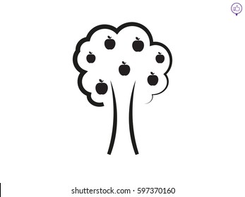 apples on the tree icon, vector illustration eps10