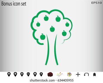 apples on the tree icon, vector illustration eps10
