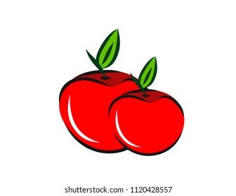 Apples on white background