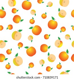 Apples on a white background.Seamless texture.