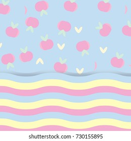 apples pattern with color wave strips