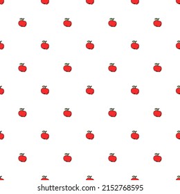 Apples pattern. seamless doodle pattern with red apples. Colored vector illustration with red apples